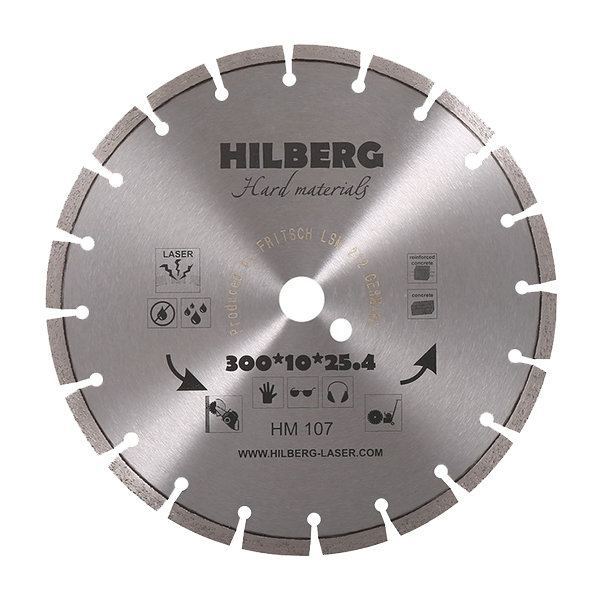Диск алмазный отрезной 300*25,4 Hilberg Hard Materials Лазер HM107