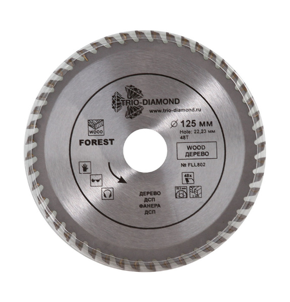 Диск пильный 125*22,23*48T FLL802