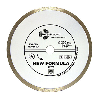 Диск алмазный отрезной 250*25,4 New Formula Wet W407