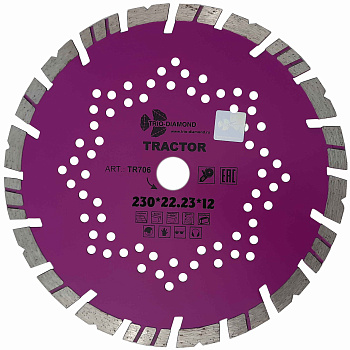Диск алмазный отрезной 230*22,23*12 серия Tractor TR706 191230