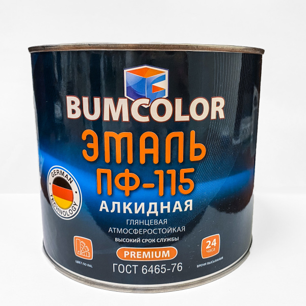 Эмаль алкидная ПФ-115 BUMCOLOR красная глянцевая 1,8кг