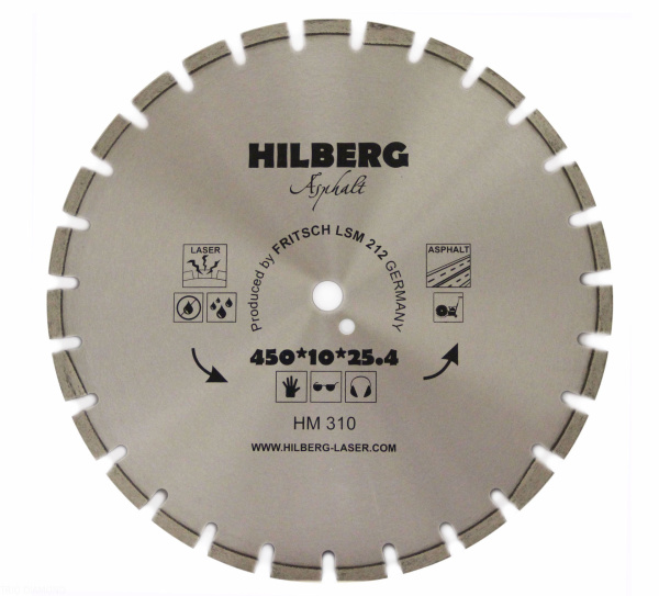 Диск алмазный отрезной 450*25,4*10 Hilberg Laser Asphalt HM310