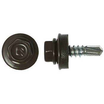 Саморезы 5,5х25 кровельный, RAL 8017 (темно-коричневый) (250 шт)