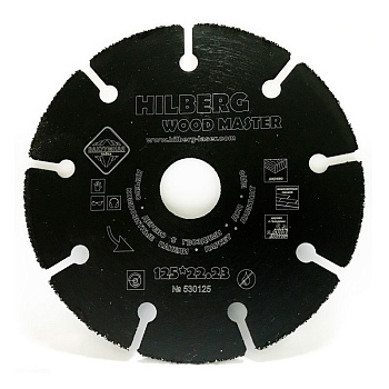 Диск алмазный отрезной 125*22.23 Hilberg Super Wood 530125