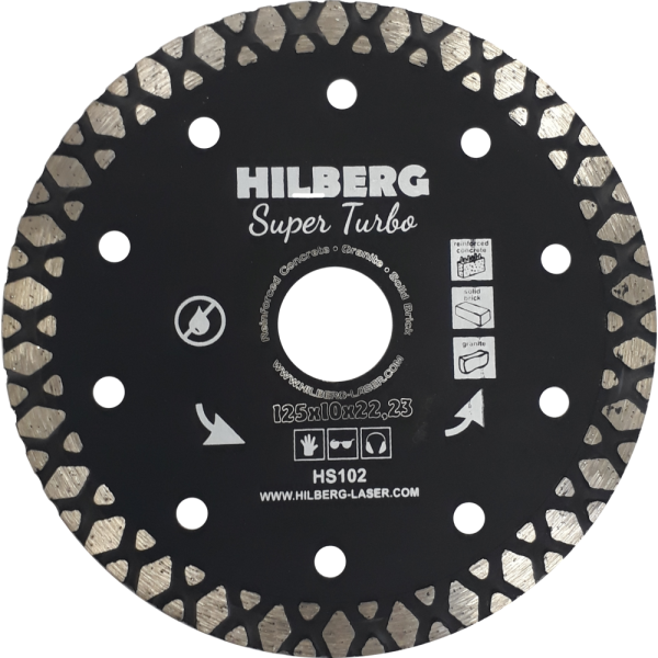 Диск алмазный отрезной 125*22.23 Hilberg Super Turbo HS102