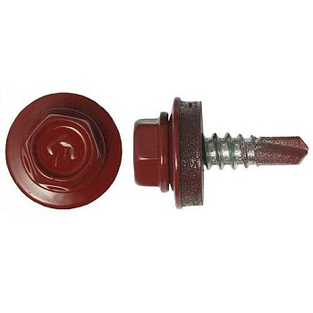 Саморезы 5,5х25 кровельный, RAL 3005 (красное-вино) (250 шт)