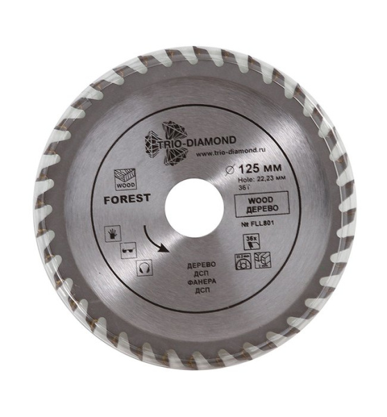 Диск пильный 125*22,23*36T FLL801