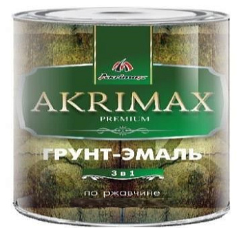 Грунт-эмаль 3 в 1 глянцевая AKRIMAX-PREMIUM красная 1,7кг